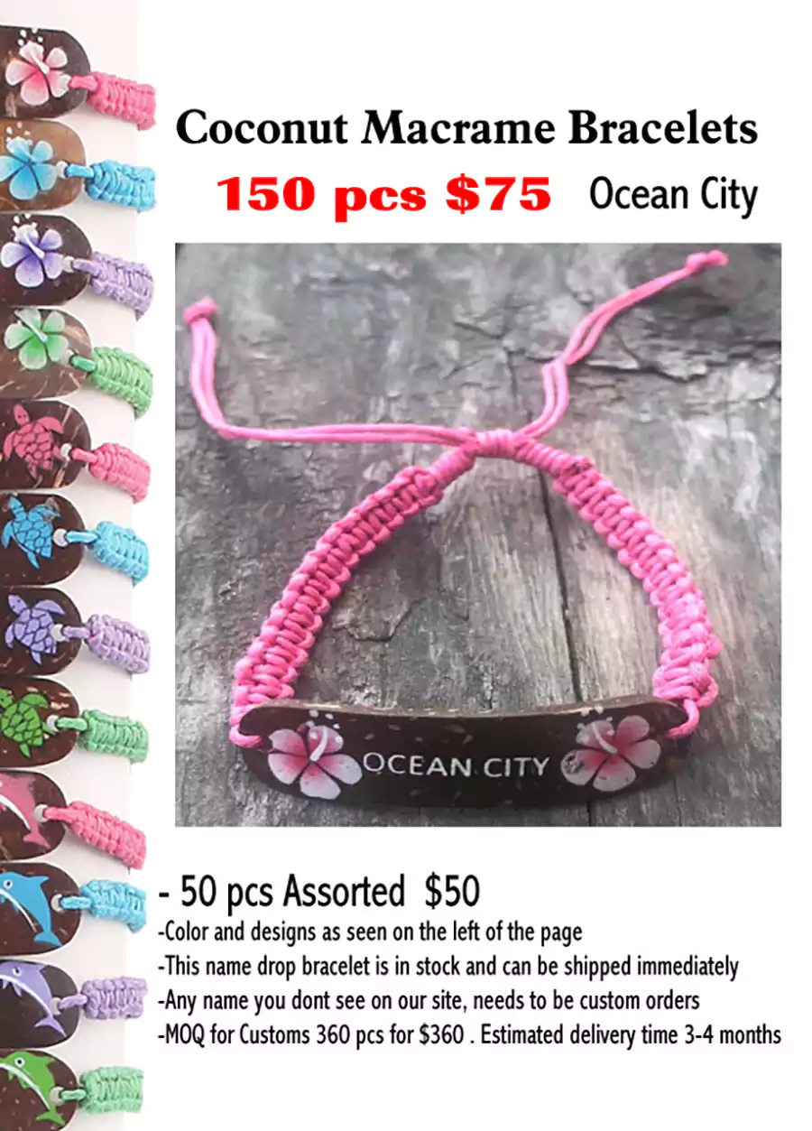 Coconut Macrame Bracelets - Ocean City